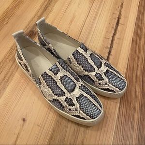 Vince Snakeskin Slip-On Sneakers